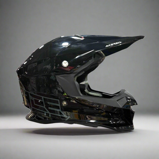 Acerbis Profile 4 Off-Road Riding Helmet: Adjustable Sunpeak | DualFlow Ventilation | Hypoallergenic Lining | ECE/ISI/DOT Certified - GLOSS BLACK