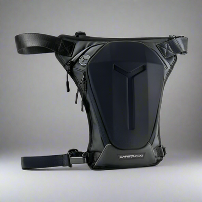 Carbonado Turtle Unisex Waist Bag | Multipurpose Utility Waist Pouch | Cross Body | Strap to Leg or Hip | for Motorcycling, Outdoor, Hiking, Adventure and Travel - BLACK