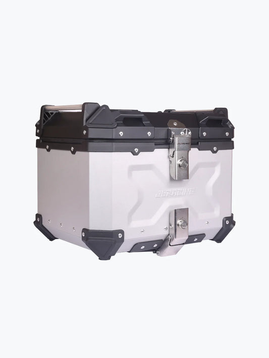 TOP BOX ( CASE) 45LTRS SILVER PREMIUM  BY JB RACING - UNIVERSAL