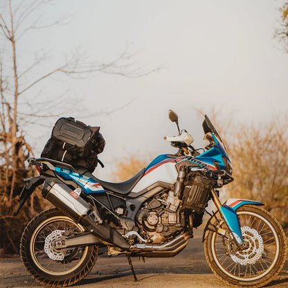 CARBONADO Modpac Pro (Black) | 100% Waterproof Motorcycle Tailpack | Saddle Bag | Crash Guard Bag (Black) | Polyester - 5L/10L/20L/30L ( Pack of 1 )