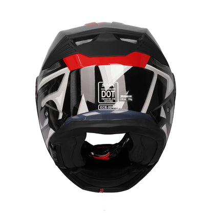 SMK Helmets - Gullwing Venture - Gloss Red black- Dual Visor Flip Up Helmet ( GL213 )