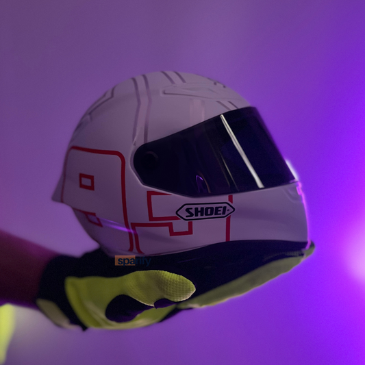 SHOEI ( WITH SPIDER ) Scale model miniature helmet - WHITE RED