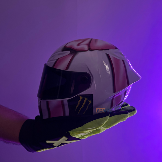 AGV WHITE PINK Scale model miniature helmet