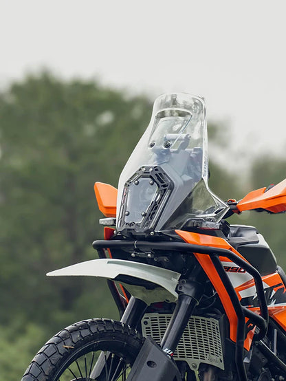 KTM Adventure 390 (2025 model)/ 250 ADV/390 ADV R/390 ADV X+/390 ADV S 2025 OCULUS SHIELD-ACRYLIC-YELLOW/WHITE| LEGUNDARY CUSTOMS