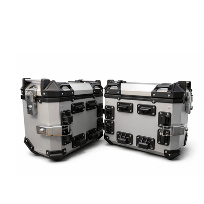 TAANC Nomad Twin Panniers – Aero Silver | 36L Aluminium Side Boxes for All Motorcycles