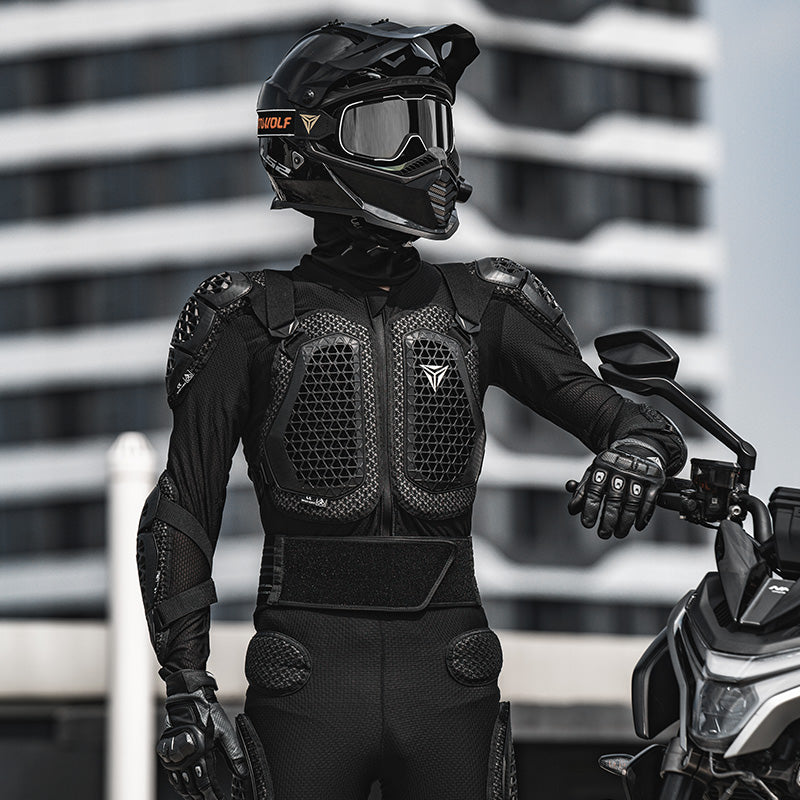 Motowolf PG1 Full Body Armor Set – Mesh Protective Jacket + Riding Pants with CE Level 1-2 Protection | Motorcycle Safety Gear Combo | Anti-Fall | Touring & Off-Road Riding | Black