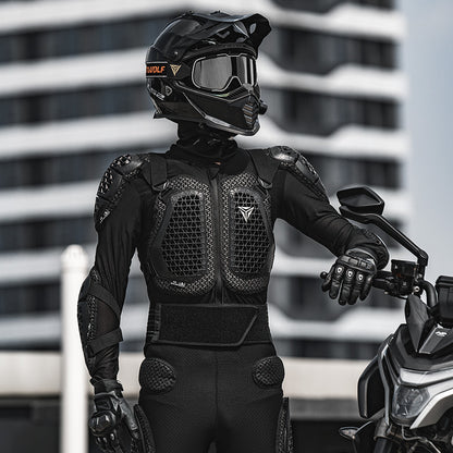 Motowolf PG1 Full Body Armor Set – Mesh Protective Jacket + Riding Pants with CE Level 1-2 Protection | Motorcycle Safety Gear Combo | Anti-Fall | Touring & Off-Road Riding | Black