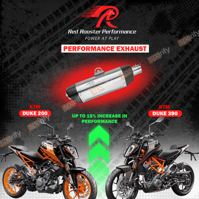 KTM Duke 390/ 200 With Bent Pipe Red Rooster Performance Exhaust System Galactic