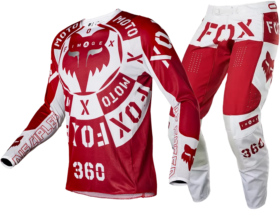 F.O.X Racing 2022 360 Nobyl Motocross Jersey & Pants kit - White and red