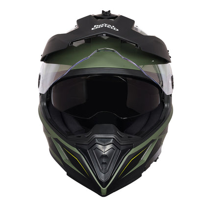 ROYAL ENFIELD OFF ROADING MOTO CROSS OPTIMUS DUAL SPORT HELMET - GREEN