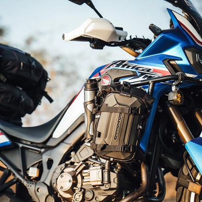 CARBONADO Modpac Pro (Black) | 100% Waterproof Motorcycle Tailpack | Saddle Bag | Crash Guard Bag (Black) | Polyester - 5L/10L/20L/30L ( Pack of 1 )