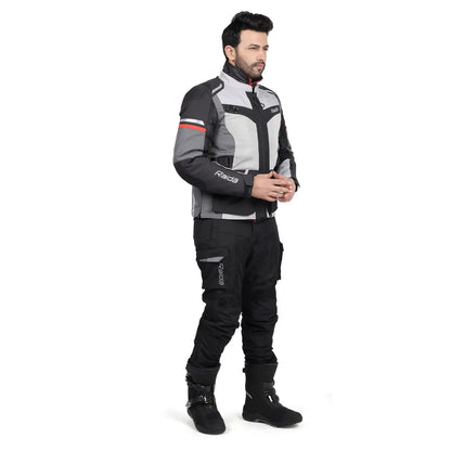 Raida Rover 2 Touring Motorcycle Jacket | Lightest in Its Class | CE Level 2 Armoured | Hydration Bladder Compatible | Waterproof Rain & Thermal Liners included - GREY