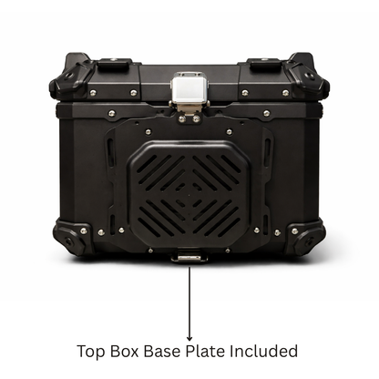 TAANC Nomad Atlas Top Box – Stealth Black | 45L Aluminium MC Motorcycle Touring Storage Box