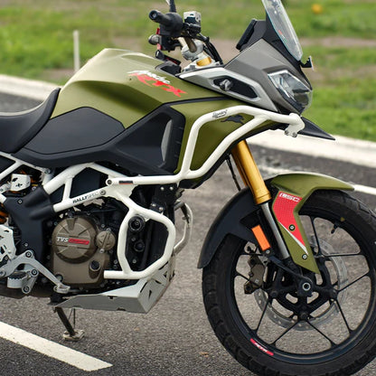 TVS APACHE RTX 300 RAPTOR CRASHGUARD UPPER & LOWER (WITH SLIDER) RED | BLACK | WHITE | LEGUNDARY CUSTOMS