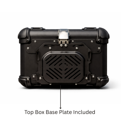 TAANC Urban Arc Top Box – Stealth Black | 45L Aluminium WP Motorcycle Storage Box with Rounded Design