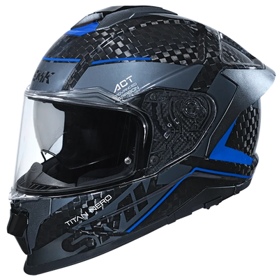 SMK Titan Carbon | Nero Carbon Black Blue Grey  | (GL256) Helmet