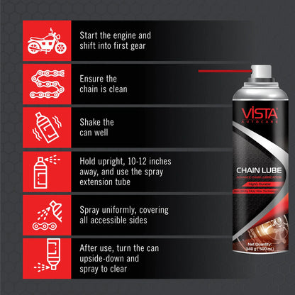 Vista Chain Lube 150ml | Bike Chain Lube | Chain Spray | Can be used for chain sprockets