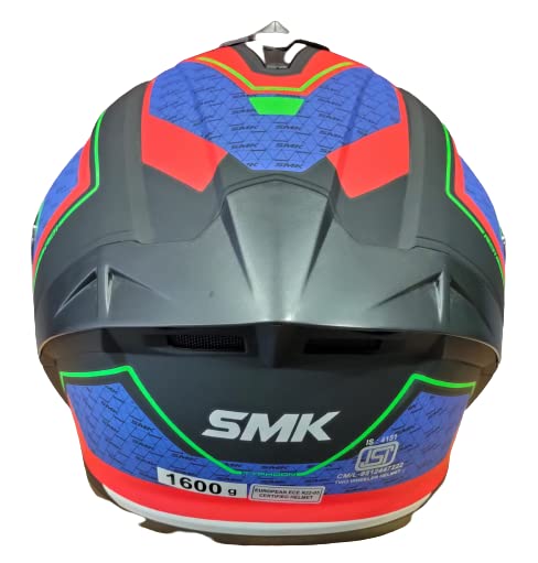 SMK Helmets - Typhoon - RD1 - Matt Black Red Blue - Dual Visor Full Face Helmet (MA235