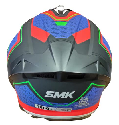SMK Helmets - Typhoon - RD1 - Matt Black Red Blue - Dual Visor Full Face Helmet (MA235