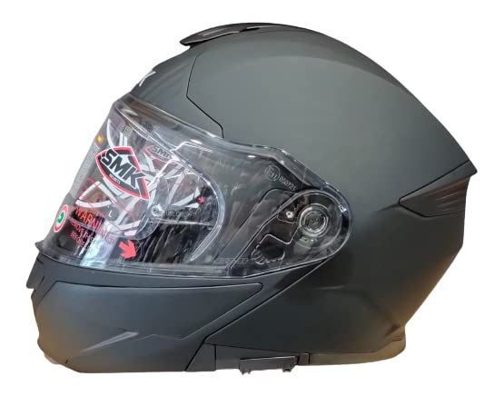 SMK Helmets - Gullwing Solid - Matt black- Dual Visor Flip Up Helmet (MA200)