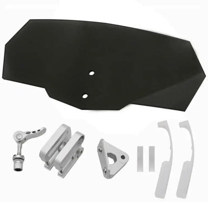 UNIVERSAL MOTORCYCLE WINDSHIELD EXTENDER (ADJUSTABLE SPOILER SINGLE CLAMP ON WINDSHIELD DEFLECTOR)