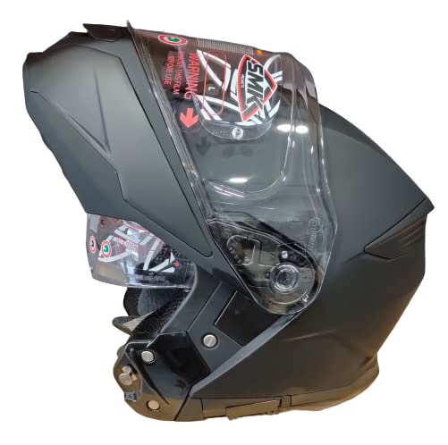 SMK Helmets - Gullwing Solid - Matt black- Dual Visor Flip Up Helmet (MA200)