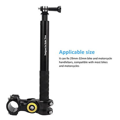 LGP Motorcycle Bike Mount | Invisible Selfie Stick | Bike Selfie Stick | Handlebar Mount Camera Bracket | Action Camera Bracket Adapter | Clamp Holder, Adjustable Length, For Gopro Hero 11/10/9/8 For Insta 360