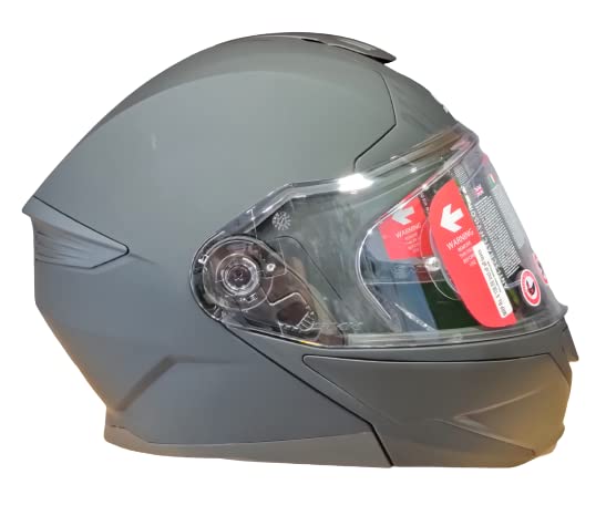 SMK Helmets - Gullwing Solid - Matt black- Dual Visor Flip Up Helmet (MA200)