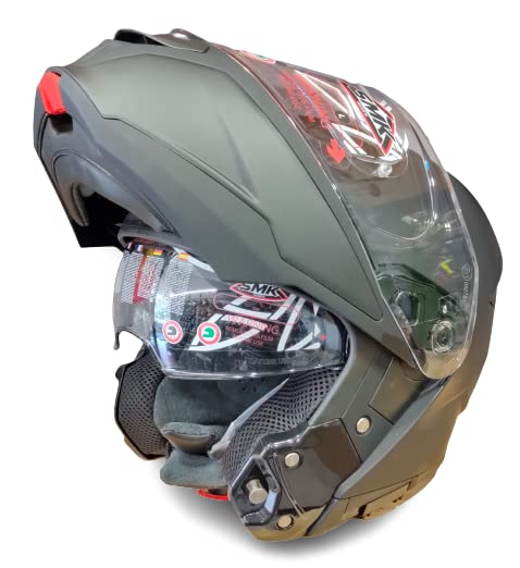 SMK Helmets - Gullwing Solid - Matt black- Dual Visor Flip Up Helmet (MA200)