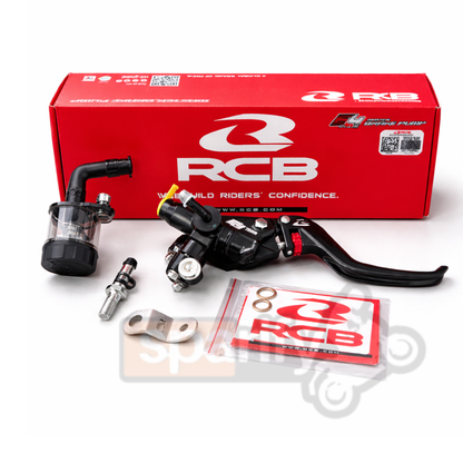 RCB E4+ Master Brake Pump RH ( right hand side ) 15MM BLACK - High-Performance Black Pump with Transparent Tank & Adjustable Lever - 01BP063B