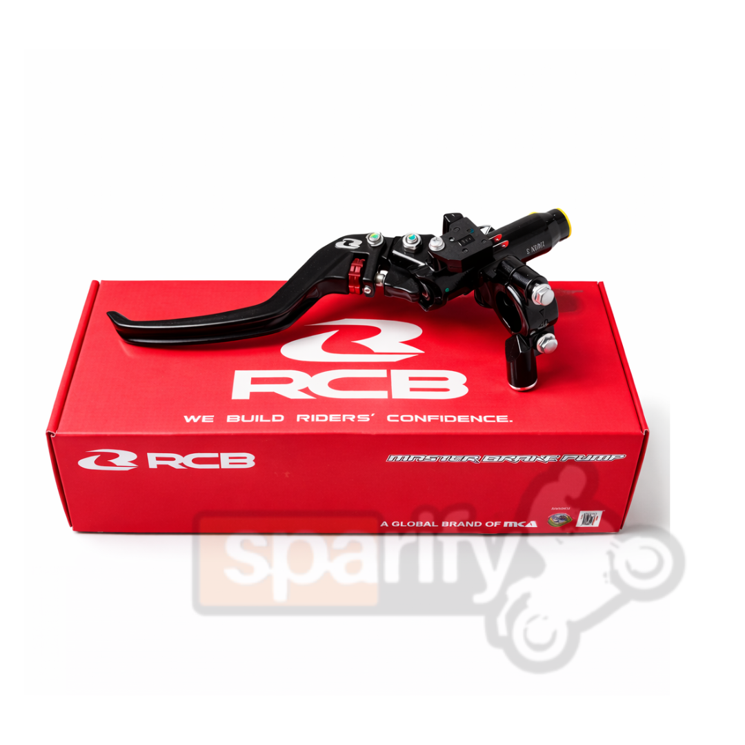 RCB E4+ Master Brake Pump RH ( right hand side ) 15MM BLACK - High-Performance Black Pump with Transparent Tank & Adjustable Lever - 01BP063B