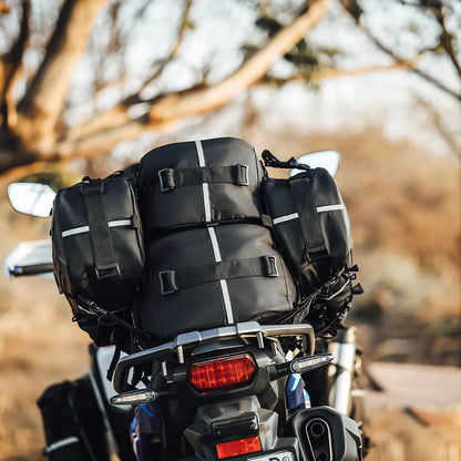 CARBONADO Modpac Pro (Black) | 100% Waterproof Motorcycle Tailpack | Saddle Bag | Crash Guard Bag (Black) | Polyester - 5L/10L/20L/30L ( Pack of 1 )