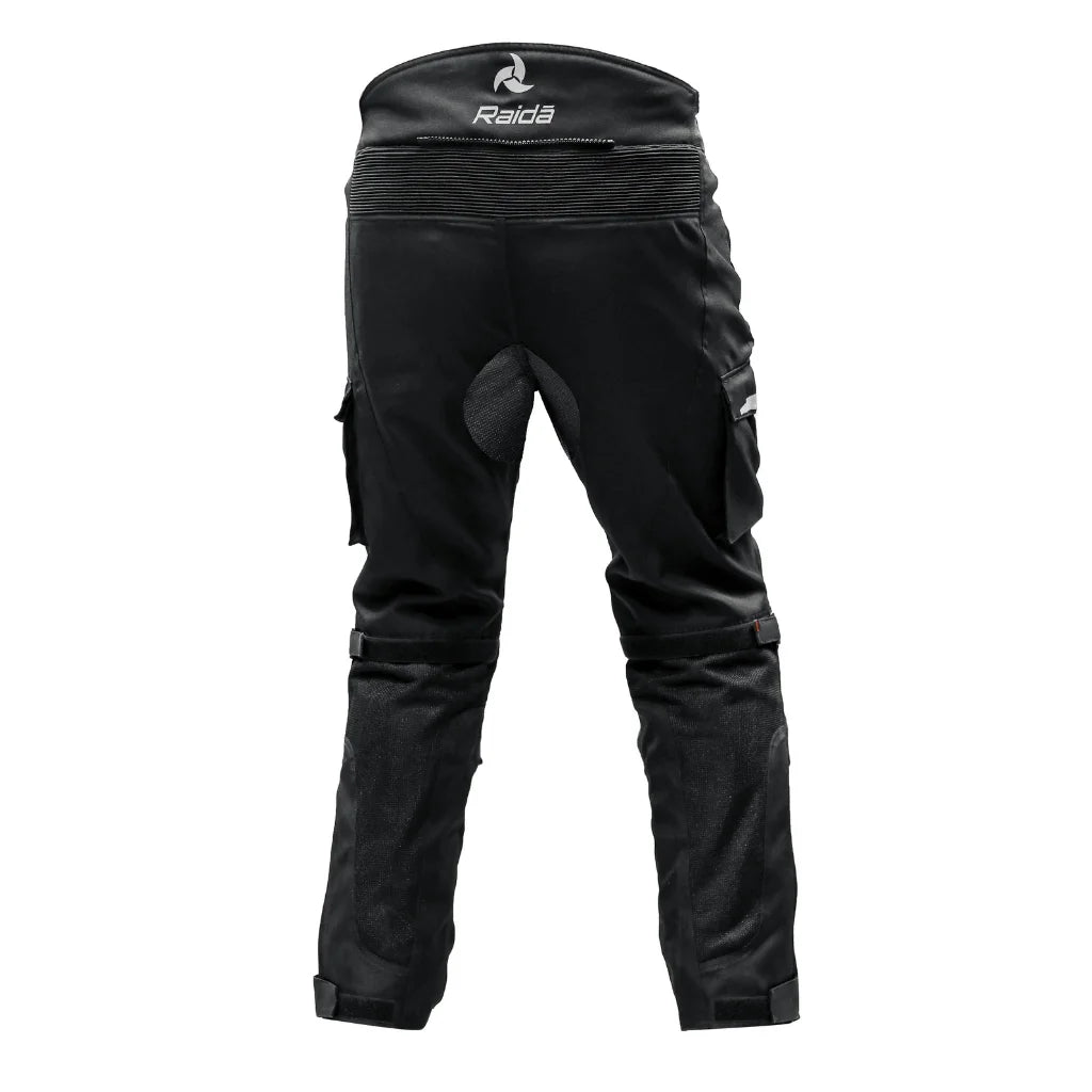 Raida Rover Motorcycle Riding Pant |Level 2 Protection | Cargo Pockets | Rain & Thermal Liner Included -  Black