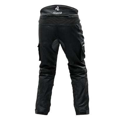 Raida Rover Motorcycle Riding Pant |Level 2 Protection | Cargo Pockets | Rain & Thermal Liner Included -  Black