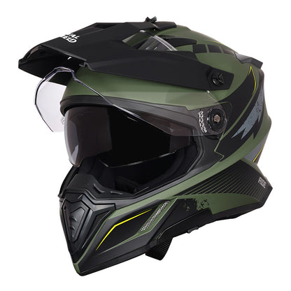 ROYAL ENFIELD OFF ROADING MOTO CROSS OPTIMUS DUAL SPORT HELMET - GREEN
