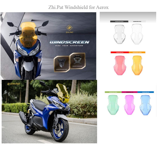 YAMAHA AEROX | ZHIPAT | TOURING WINDSHIELD VISOR GLASS | MADE IN VIETNAM |V2 | NEW SHAPE DESIGN | ADVENTURE TOURING GLASS