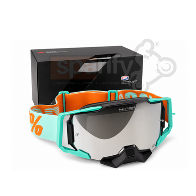 100 % AR MEGA Premium Protective Sport Goggles with Ultra HD Lens -BLUE ORANGE GREY TINTED