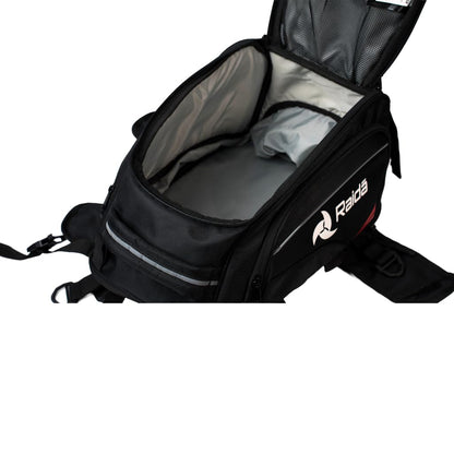 Raida Compass K28 Motorcycle Tank Bag | 23L + 5L Expandable | Detachable GPS Pocket | Hydration Bladder Compatible | Backpack Convertible | 1680D Ballistic Fabric | Strong Magnetic Mounting