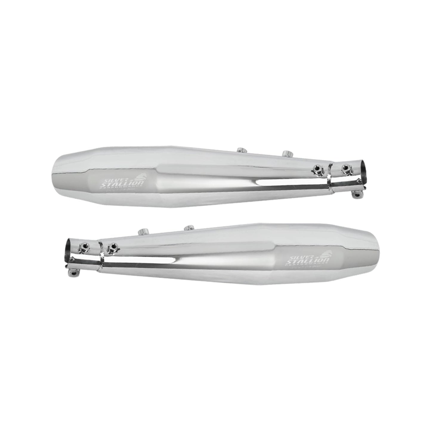 RE Interceptor 650 /GT 650 | SILVER STALLION | DYNO High Performance Exhaust System | Silver Glossy finish | Twin, SS304 - LIFE TIME WARRANTY