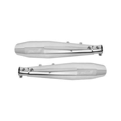 RE Interceptor 650 /GT 650 | SILVER STALLION | DYNO High Performance Exhaust System | Silver Glossy finish | Twin, SS304 - LIFE TIME WARRANTY