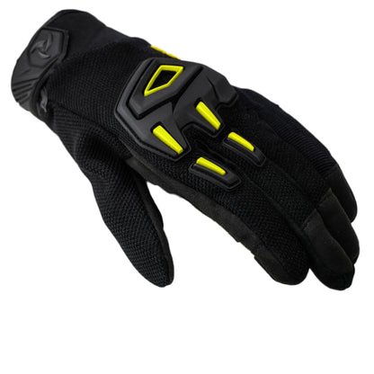 Raida Avantur 2.0 Motorcycle Gloves | Vegan Friendly | Enhanced Knuckle Protection | Touchscreen Compatible | Lightweight & Comfortable | Ideal for Daily Commute & Weekend Rides | Hiviz Black
