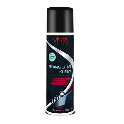 Vista Auto Care Riding Gear Kleen 450 ml | Riding Gear Cleaner Foam Spray | Antibacterial | For Bike Helmet, Jackets, Pants, Gloves, Shoes | Removes Dirt & Odor | Refreshing Mint Fragrance