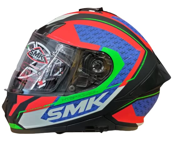 SMK Helmets - Typhoon - RD1 - Matt Black Red Blue - Dual Visor Full Face Helmet (MA235