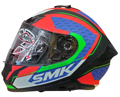 SMK Helmets - Typhoon - RD1 - Matt Black Red Blue - Dual Visor Full Face Helmet (MA235