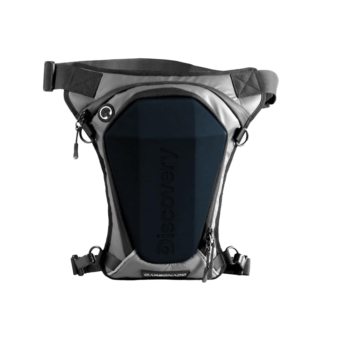 Carbonado Turtle x Discovery Unisex Wasit Bag, Strap to Leg or Hip, for Motorcycling, Outdoor, Hiking, Adventure & Travel, Weatherproof Construction - BLUE