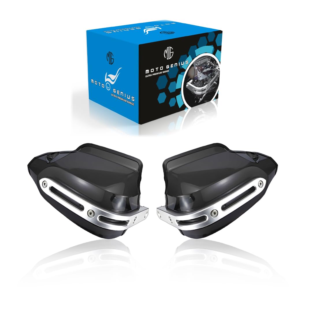 Unbreakable handguard with aluminium braces universal for all motorcycle Black - MOTO GENIUS