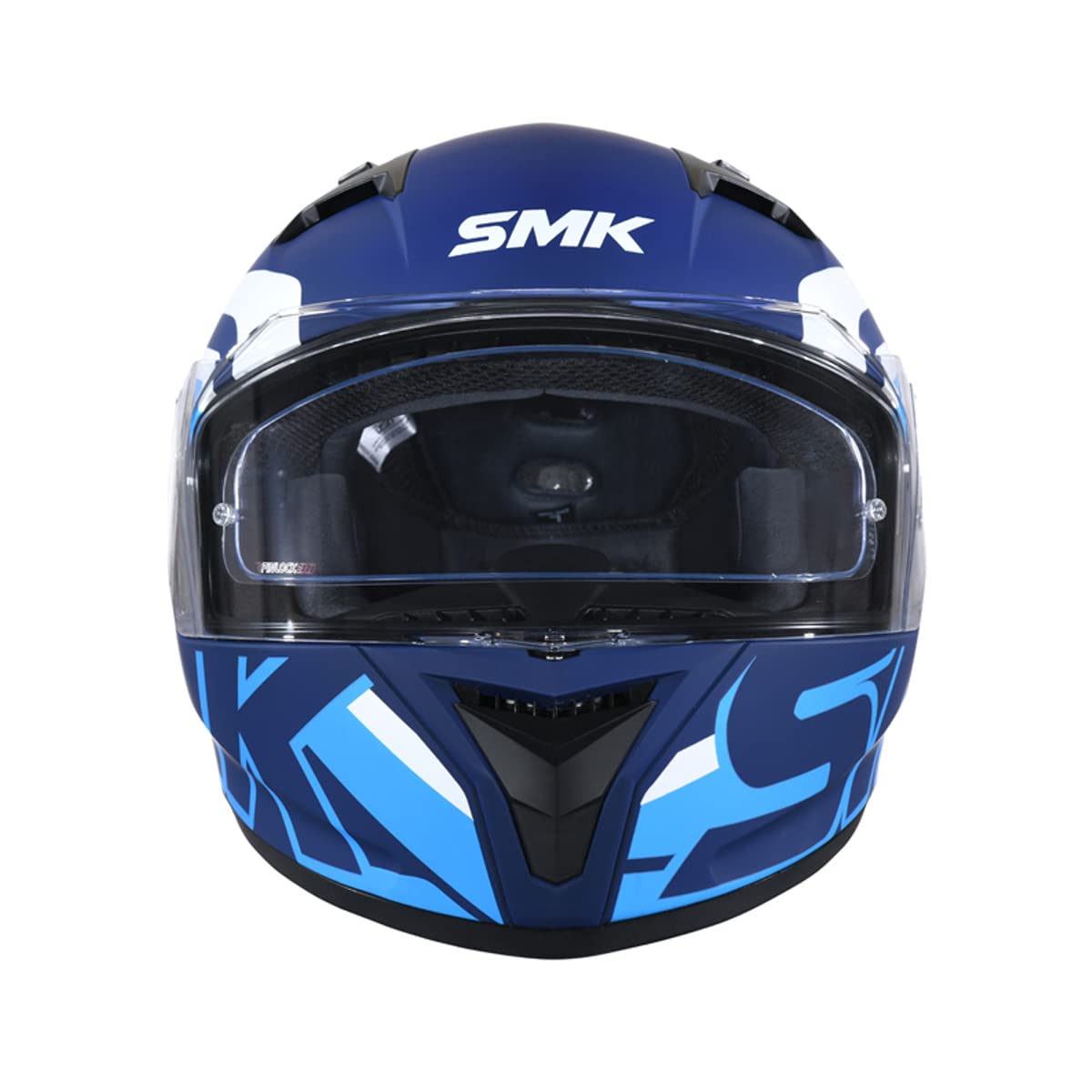 SMK Stellar Sports Stage Full Face Helmet with Pinlock Fited (Ma551)- Matt Blue helmet highlight 