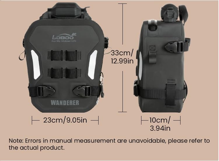 Loboo Wanderer  Front Inflatable Bumper Bag / Crashbar bag , Fully Waterproof Motorcycle ，Inflatable protection system Full Waterproof - 6 ltrs