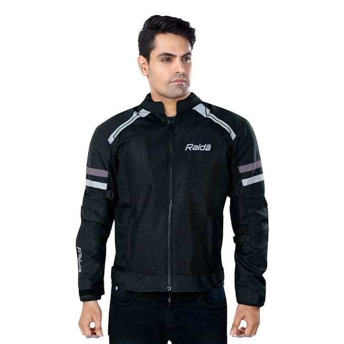 Raida Tourer Motorcycle Jacket | Level 2 Armors | Lightweight | Abrasion resistance. - Black Grey