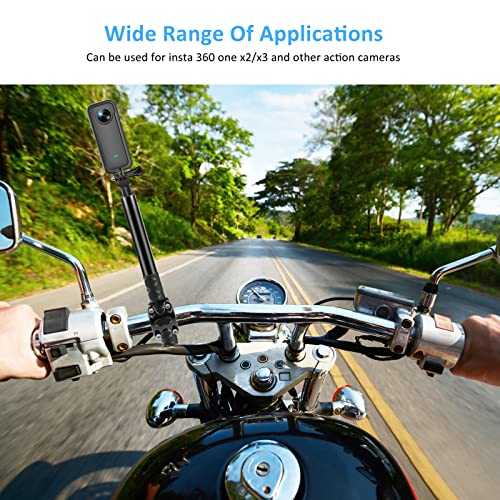 LGP Motorcycle Bike Mount | Invisible Selfie Stick | Bike Selfie Stick | Handlebar Mount Camera Bracket | Action Camera Bracket Adapter | Clamp Holder, Adjustable Length, For Gopro Hero 11/10/9/8 For Insta 360